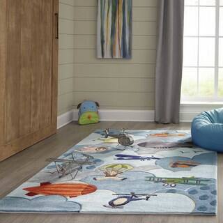 Momeni Lil Mo Whimsy Sky Aviator Hand-Tufted and Hand-Carved Rug (2' x 3')