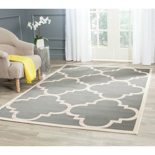 Safavieh Courtyard Quatrefoil Grey/ Beige Indoor/ Outdoor Rug