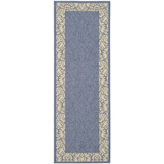Contemporary Safavieh Blue/Natural Indoor/Outdoor Rug (2'2" x 12')