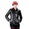 United Face Women's Leather Scuba Jacket