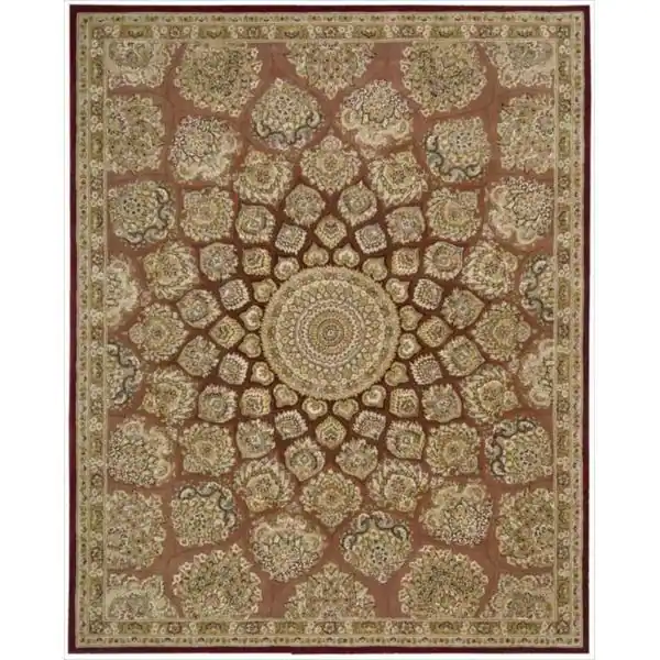 slide 23 of 27, Nourison Hand-tufted Area Rug Rose - Wool/Silk - 7'9" x 9'9" - Traditional/Classic