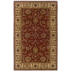 Hand-tufted Red and Ivory Wool Area Rug (8' x 10')