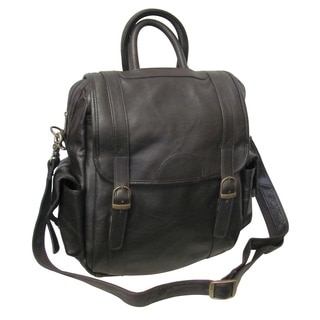 Amerileather Unisex Three-way Brown Top-Grain Cowhide Leather Backpack