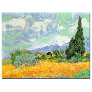 Vincent van Gogh 'Wheatfield with Cypresses 1889' Canvas Art