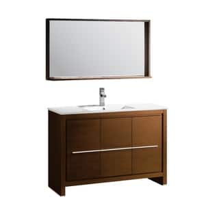 Fresca Allier 48-inch Wenge Brown Modern Bathroom Vanity with Mirror