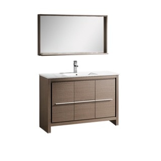 Fresca Allier 48-inch Grey Oak Modern Bathroom Vanity with Mirror