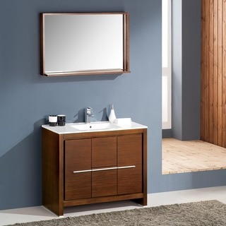 Fresca Allier 40-inch Wenge Brown Modern Bathroom Vanity with Mirror