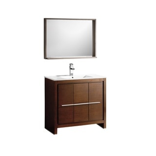 Fresca Allier 36-inch Wenge Brown Modern Bathroom Vanity with Mirror