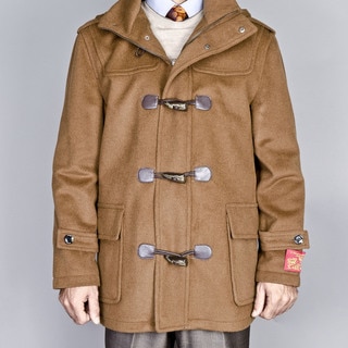 Men's Chesnut Wool/ Cashmere Blend Toggle Coat