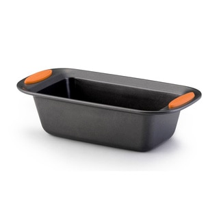 Rachael Ray Yum-o! Nonstick Bakeware 9 x 5-inch Grey with Orange Handles Oven Lovin' Loaf Pan