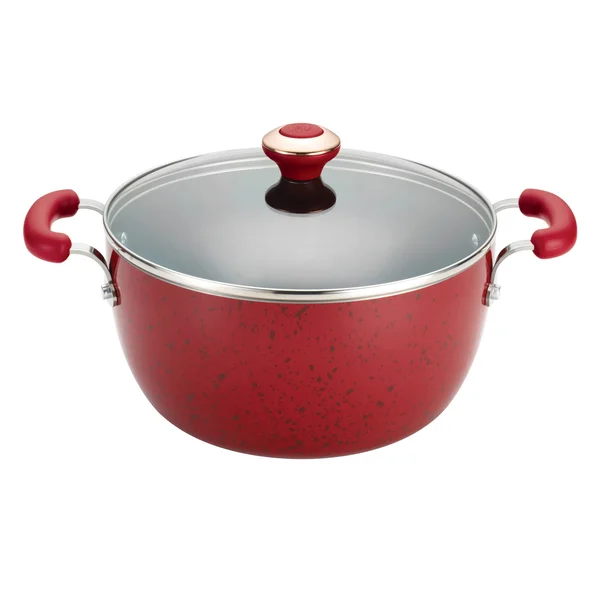 Paula Deen Signature Porcelain Non-Stick 11p Cookware Pots Pans Set Red  Speckled