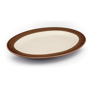 Paula Deen Signature Dinnerware Southern Gathering 10-Inch x 14-Inch Chestnut Oval Platter