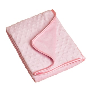 Saro Pink Raised Dots Plush Baby Blanket