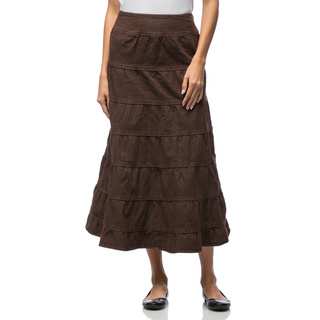 Live A Little Women's Brown Tiered Maxi Skirt