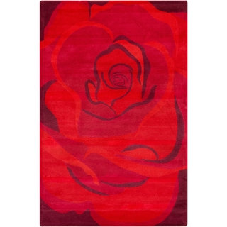 Filament Red Wool Rug (5' x 7'6)