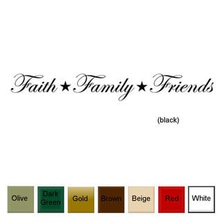 'Faith, Family, Friends' Vinyl Wall Art Decal