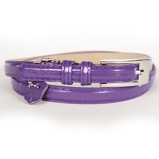 Women's Purple Patent Leather Skinny Belt