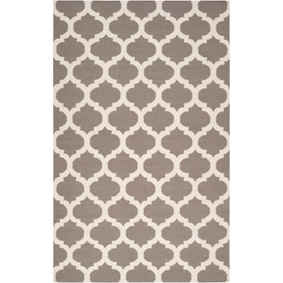 Hand-woven Taylor Taupe Wool Rug (2' x 3')