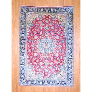Herat Oriental Persian Hand-knotted Isfahan Wool Rug (8' x 11'7)