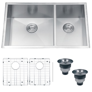Ruvati RVH7515 Undermount 16 Gauge 32-inch Double Bowl Kitchen Sink