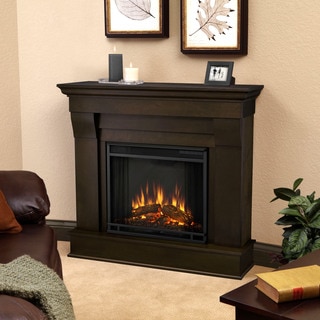 Real Flame Dark Walnut Chateau 40.94 in. L x 11.81 in. D x 37.6 in. H Electric Fireplace