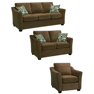 Larson Cocoa Brown Sofa, Loveseat and Chair
