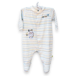 Organically Grown® Infant 'L is for Lion' Striped Organic Cotton Coveralls