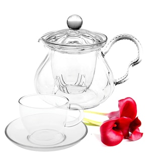 Tea Beyond Hand Crafted Glass Non-dripping Teapot Fairy Gift Set