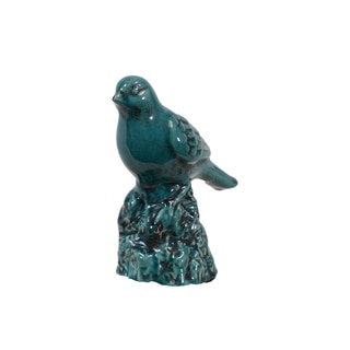 Urban Trends Collection Turquoise Ceramic Bird (6" x 3.5" x 7.5")