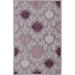Transitional Pink/ Purple Viscose/ Chenille Rug (7'6 x 9'6)