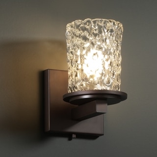 Justice Design Group 1-light Rippled Clear Glass and Dark Bronze Wall Sconce