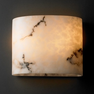 Justice Design Group 2-light Oval Faux Alabaster Wall Sconce