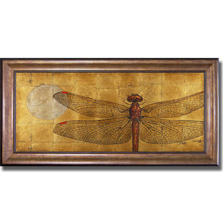 Patricia Pinto 'Dragonfly on Gold' Framed Canvas Art