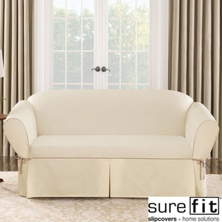 Sure Fit Contrast Cord Duck Natural Sofa Slipcover