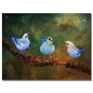 Lois Bryan 'Three Little Blue Birds' Canvas Art