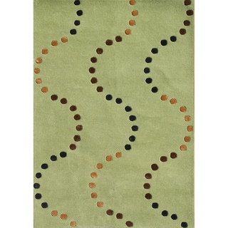 Alliyah Handmade Green Glow New Zealand Blend Wool Rug (5 x 8)