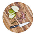 Proteak Teak 12-inch Circle Edge Grain Kitchen Cutting Board 