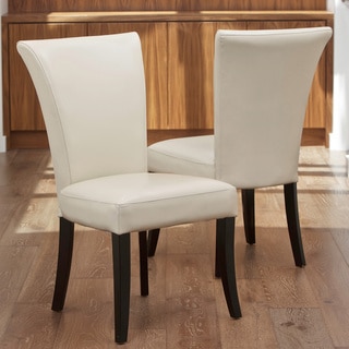 Christopher Knight Home Stanford Ivory Leather Dining Chairs (Set of 2)