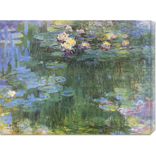 Global Gallery Claude Monet 'Waterlilies 1916 (3)' Stretched Canvas