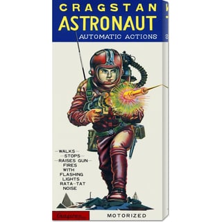 Global Gallery Retrobot 'Cragstan Astronaut Automatic Actions' Stretched Canvas
