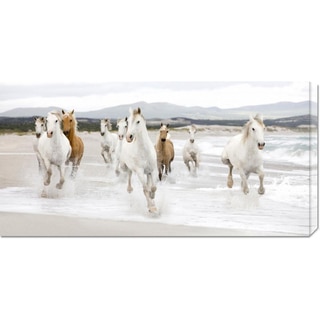 Global Gallery Zero Creative Studio 'Horses on the Beach (detail)' Stretched Canvas Art