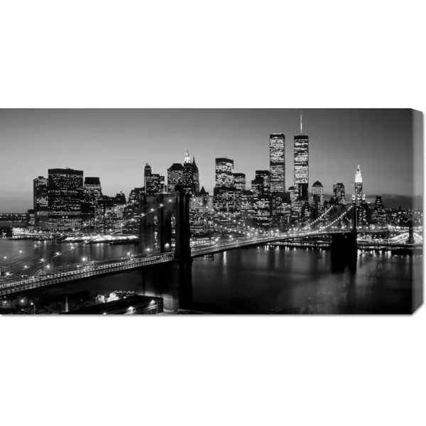 slide 2 of 4, Global Gallery Richard Berenholtz 'Brooklyn Bridge, NYC' Stretched Canvas Art