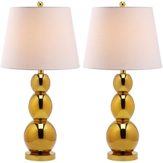 Safavieh Lighting 27.5-inch Jayne Three Sphere Glass Gold Table Lamps (Set of 2)