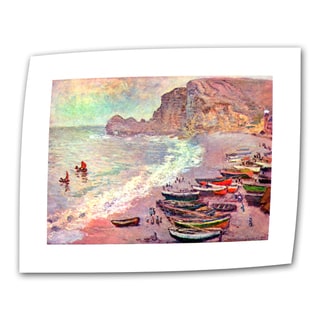 Claude Monet 'Cliffside Boat' Flat Canvas Art