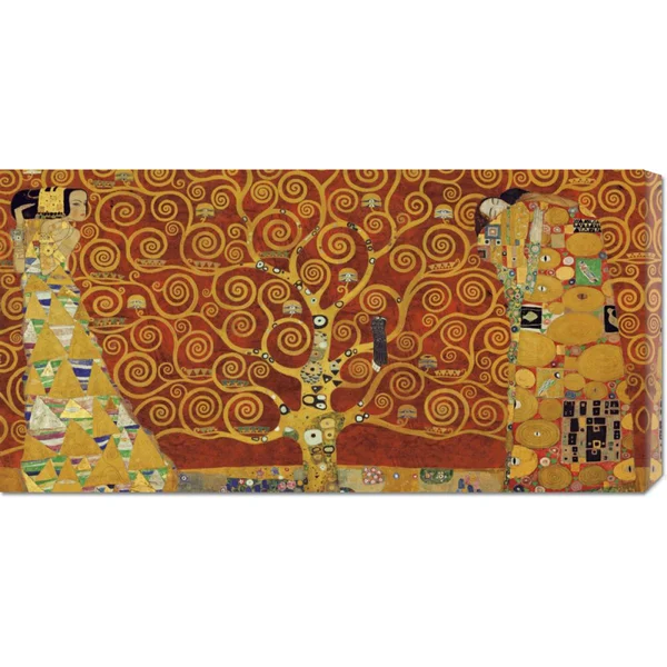 Global Gallery Gustav Klimt 'Tree of Life Red Variation' Stretched Canvas Art