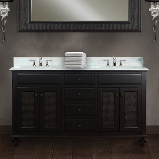 Water Creation London 60-inch Dark Espresso Double Sink Bathroom Vanity