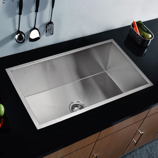 Water Creation 33-inch X 19-inch Zero Radius Single Bowl Stainless Steel Hand Made Undermount Kitchen Sink