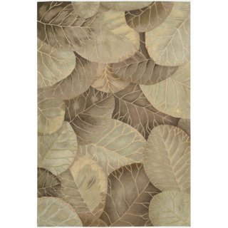 Hand-Tufted Tropical Brown Green Rug
