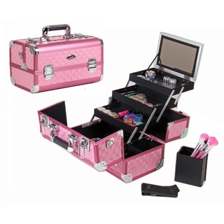 Shany Premium Collection Hot Pink Diamond Makeup Train Case
