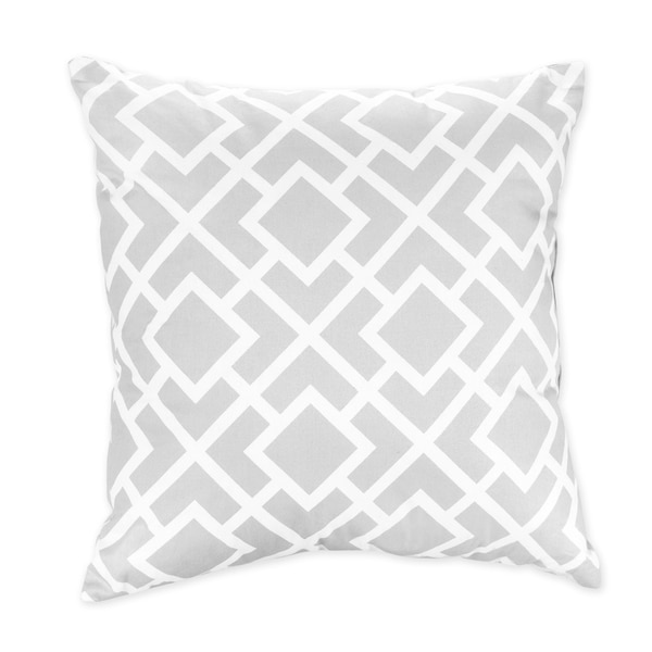 Sweet JoJo Designs Gray and White Diamond Decorative Throw Pillow. Opens flyout.